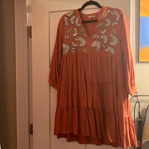 Women’s long sleeve embroidered dress.